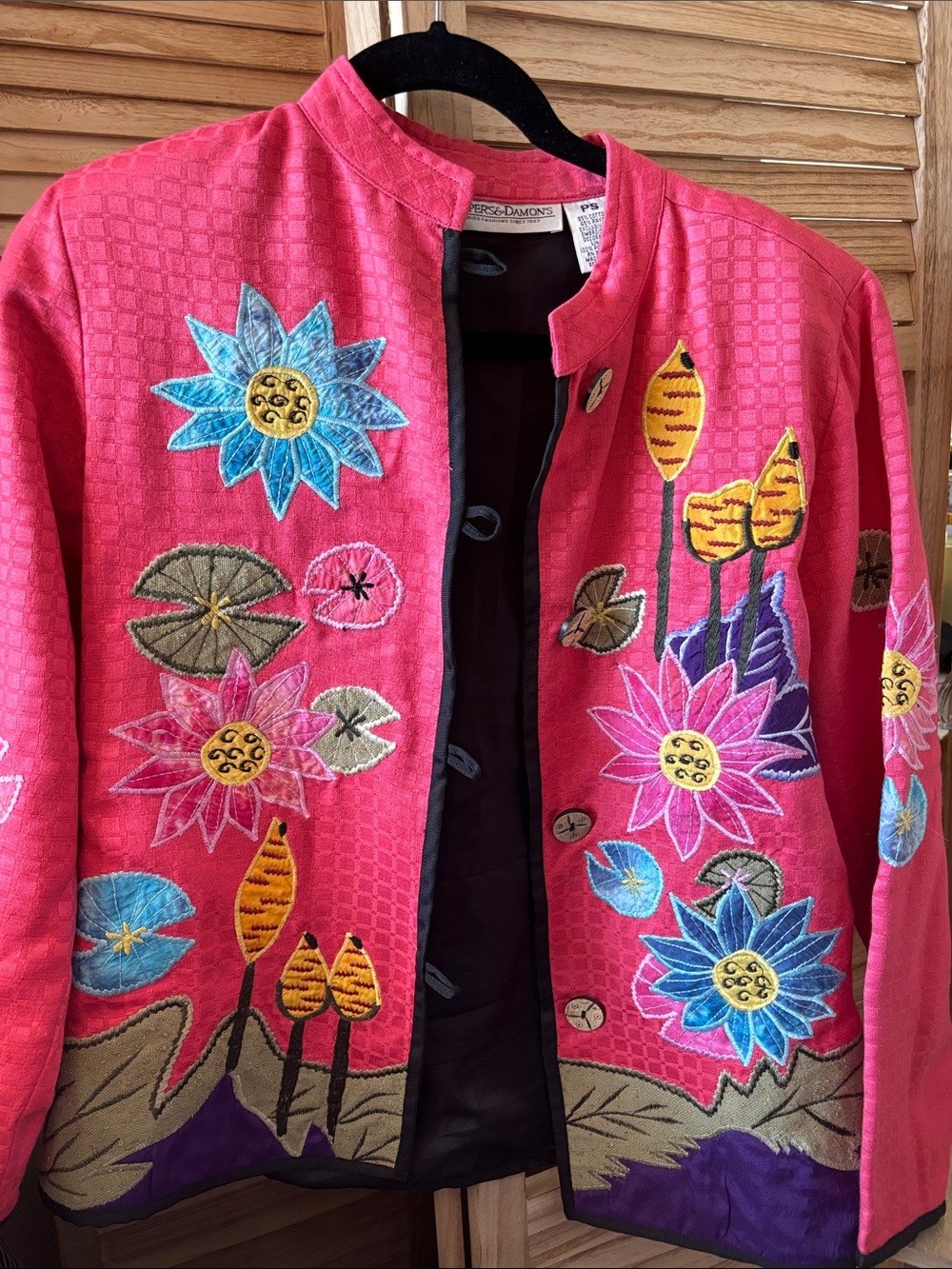 Drapers and Damon’s Pink Floral Women's Jacket with Button Front Petite Small